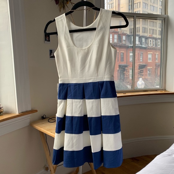Lulu’s Theme Song Navy and White Striped Dress - Picture 4 of 5